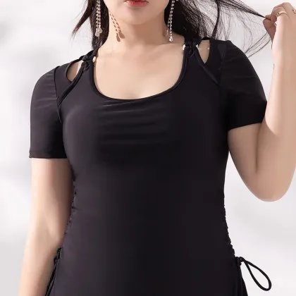 Black Plus Size Beach Dress: Sexy, Slim Swimsuit Separate for Women