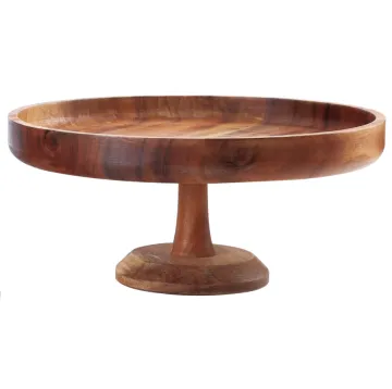 Acacia wood cake stand