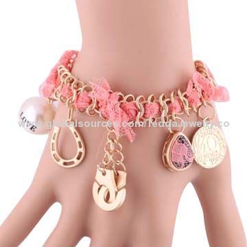 Beaded bracelets, made of alloy, small orders are welcome