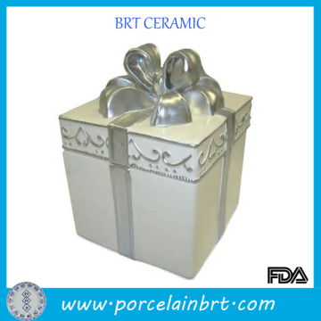 Sliver Box Ceramic Cookie Jar Gift Item