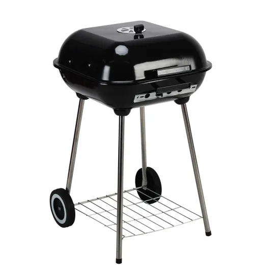 18 Inch Moveable Trolley BBQ Grill: Simple Hamburger & Charcoal Barbecue Experience