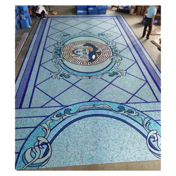 Outdoor Luxury Blue Swimming Pool Mosaic Tiles with Art Patterns