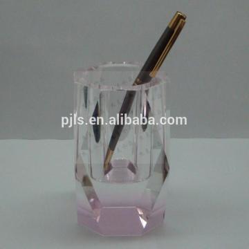 2015 Custom Design Decorative Pink Crystal Pen Holder For Office Table Display