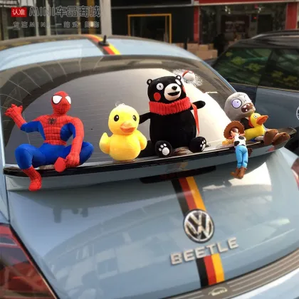 Brand New Fashion Cool decoration lovely Kumamoto bear spiderman little yellow duck Style Toy Mini Cooper Car Accessories