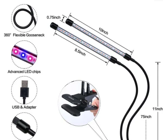 60 LED 60W Four Heads Smart LED Grow Light for Indoor Plants