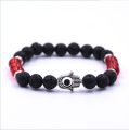 Gemstone Evil Eye Bracelet Lava Stone Essential Oil Diffuser Reiki Healing Balancing Balancing Beads