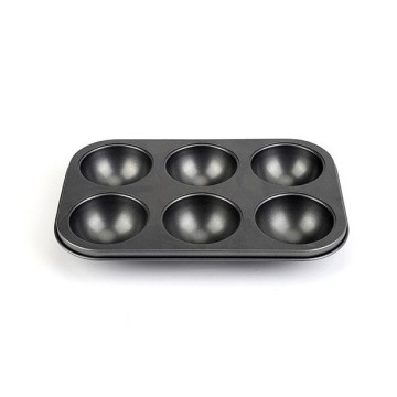 6-Cavity Carbon Steel Semicircle Chocolate Mold