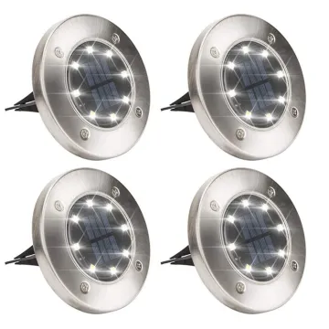 8LED Warm Outdoor Waterproof Landscape Solar Disk Light