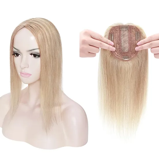 Topper Soft Silky European Virgin Human Hair Silk Top Kosher Sheitels Natural Straight Human Hair For White Women Topper