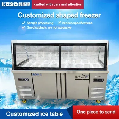 Fresh Meat Chiller Service Counter Cabinet Chiller Deli Fridge for Supermarket