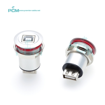 22 mm in metallo da USB-B a USB-A Adattatore per pannello a presa femminile per telaio del mobile