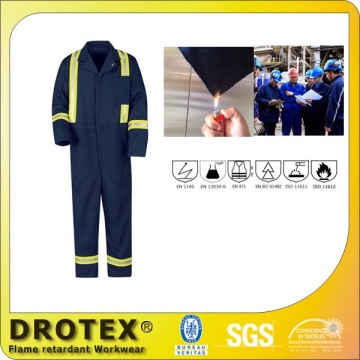 Reflective fireproof meta-aramid coverall for oil gas clothing
