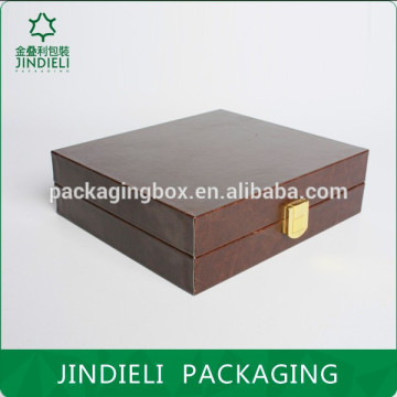 brown leather five rings combination packaging jewelry box