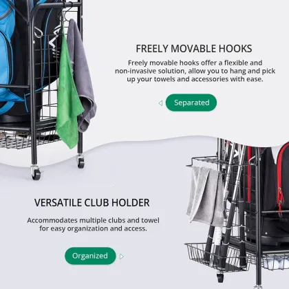 Golf Bag Organizer: A Storage Solution for Your 2 Golf Bags at Home