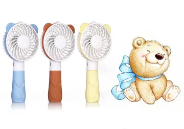 USB Rechargeable Mini Portable Handheld Cute Bear Fan