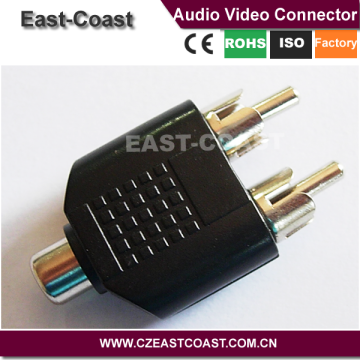 1 Female to 2 Male AV Convert rca connectors