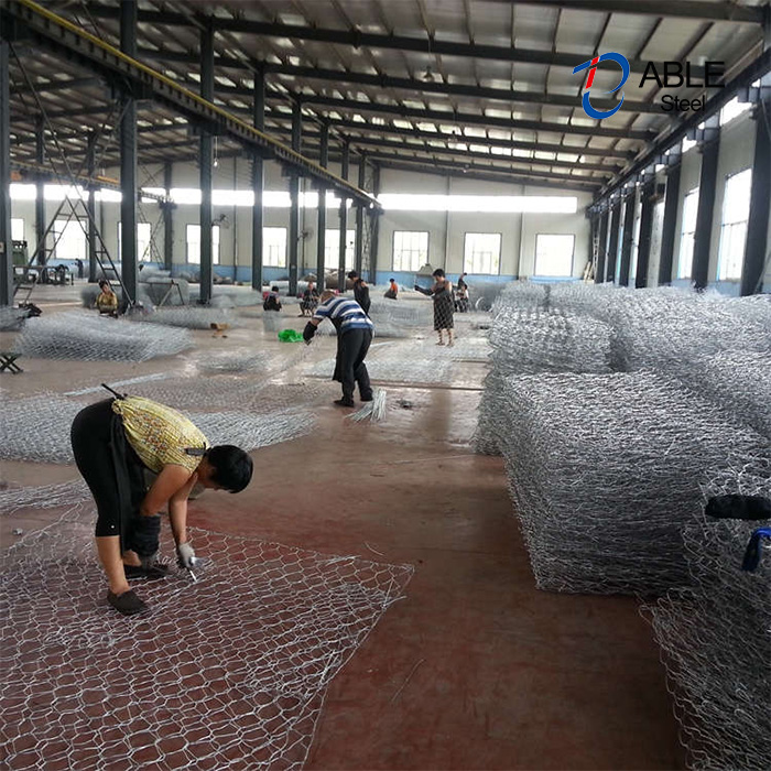 Galfan Hexagonal Gabion Basket Stone Cage for River