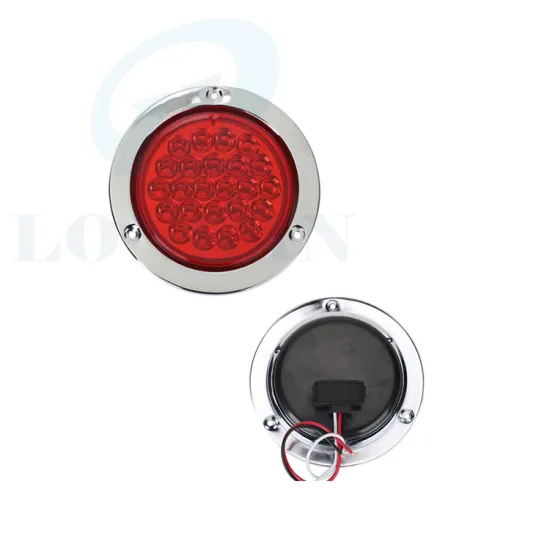 Custom Rubber 12v/24v Oval Trailer Lamp 4inch 24LED Steel Chrome Ring Side Marker Light