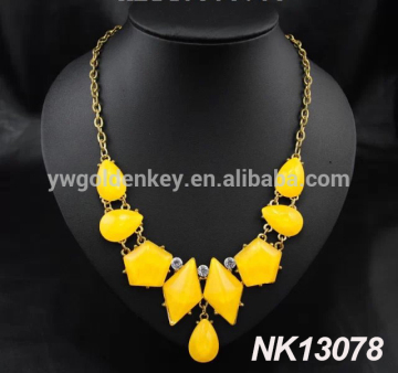 Hand made fashion crystal neon color bead necklace / Fashionable New Design Necklace