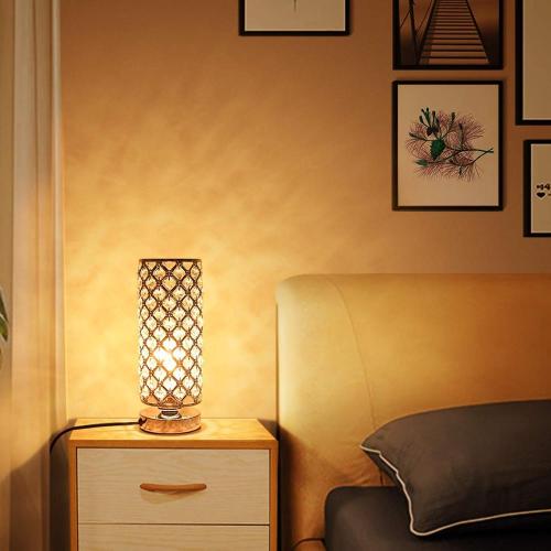 Lampy stołowe LEDER w kolorze białego złota