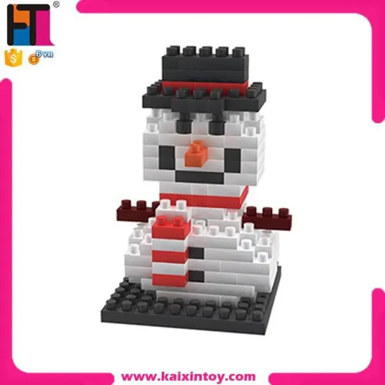 2015 Popular Toy lovely snowman diamond blocks cheap toy building blocks plastic