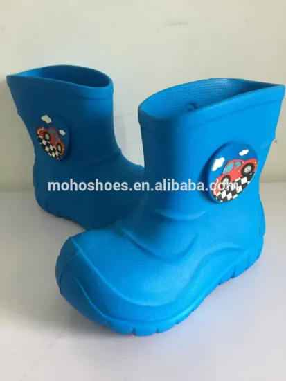 Kids Children Waterproof EVA Black Rain Boots