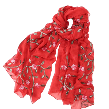 Fashionable Multi-Color Embroidered Turban Scarf Shawl for Sun Protection
