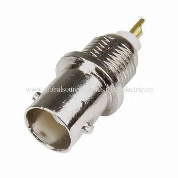 BNC female connector, bulkhead long thread, RoHS Directive-compliant
