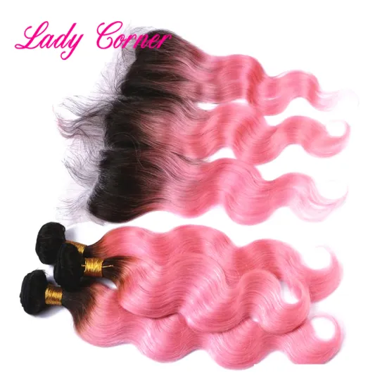 Best price popular omber color 1b pink brazilian human hair weft body wave hair