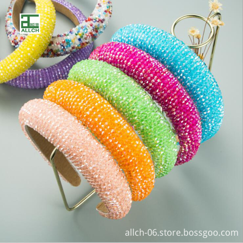 Luxury Crystal Beads Headbands for Women - ALLCH RTS Multi-Color Glitter Hairbands 2023