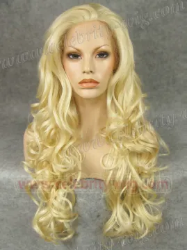 Kim Kardashian Long Wavy Golden Blonde Synthetic Lace Front Wig