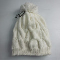 Cable blanco del Knit del sombrero del invierno de la nieve