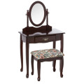 French Style Solid Wood Mirrored Dressing Table