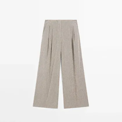 Women's minimalist workplace OL style striped casual pants