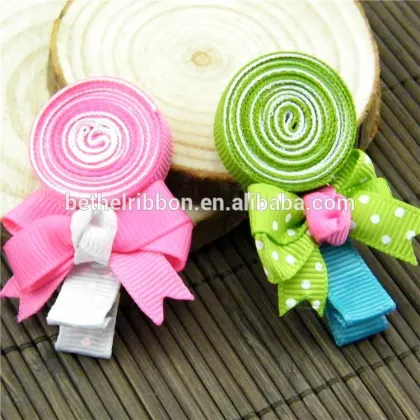 Professional Hair bows custom logo printed goody hair accessories