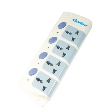 Universal Extension 4-Way Socket Tool with Individual Switch