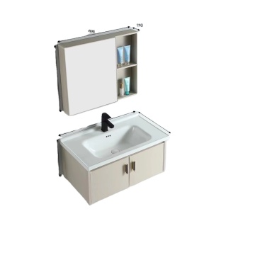 Wholesale Modern Solid Wood Bathroom Cabinets with Wall-Mounted Wash Basins