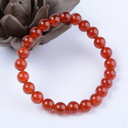 Healing gemstone red agate stone bead bracelet