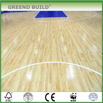 Natural Oak solid wooden basketball flooring