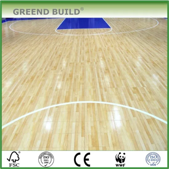 Natural Oak solid wooden basketball flooring
