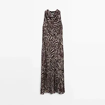 Women's casual island vacation style hanging print sleeveless dress