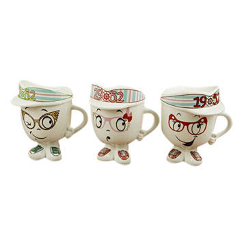 2014 promotional note pattern shaped 500ml ceramic coffee mug wholesale