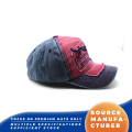 Topi Baseball yang Dicuci Blok Warna dengan Pinggiran Patch Tinju