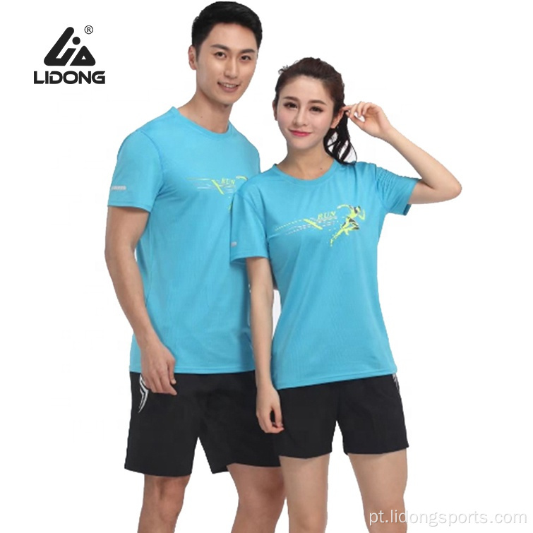 Camiseta de camisetas de casal de atacado barato camiseta esportiva personalizada