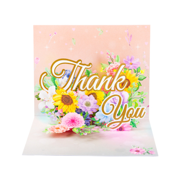 Floral Bouquet Thank You Pop-Up Card