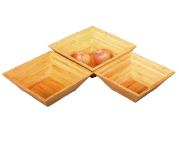 Bamboo stackable bowl set for salad food