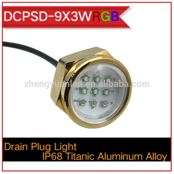 Cool 27w RGB 12v 1800lm led underwater boat light drain plug light with external driver