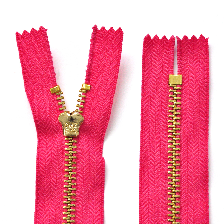 No 5 brass metal zipper 