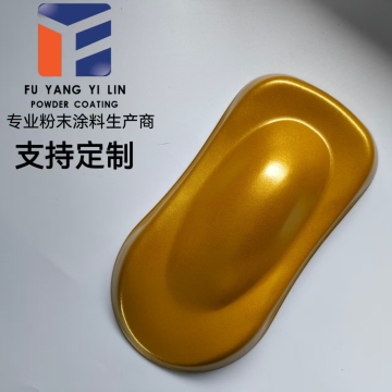 Yellow flashing gold powder coating