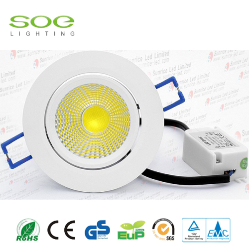 10W redondo Dimmable cob Led Downlight